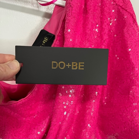 *New* DO+BE Hot Pink Sequin Wrap Dress - Picture 6 of 6